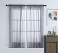 Pi Grey Sheer Curtains 63 Inches Length,Extra Light Voile Window Draperies For Living Room/Bedroom 2 Panels (Dark Grey,W42Xl63)
