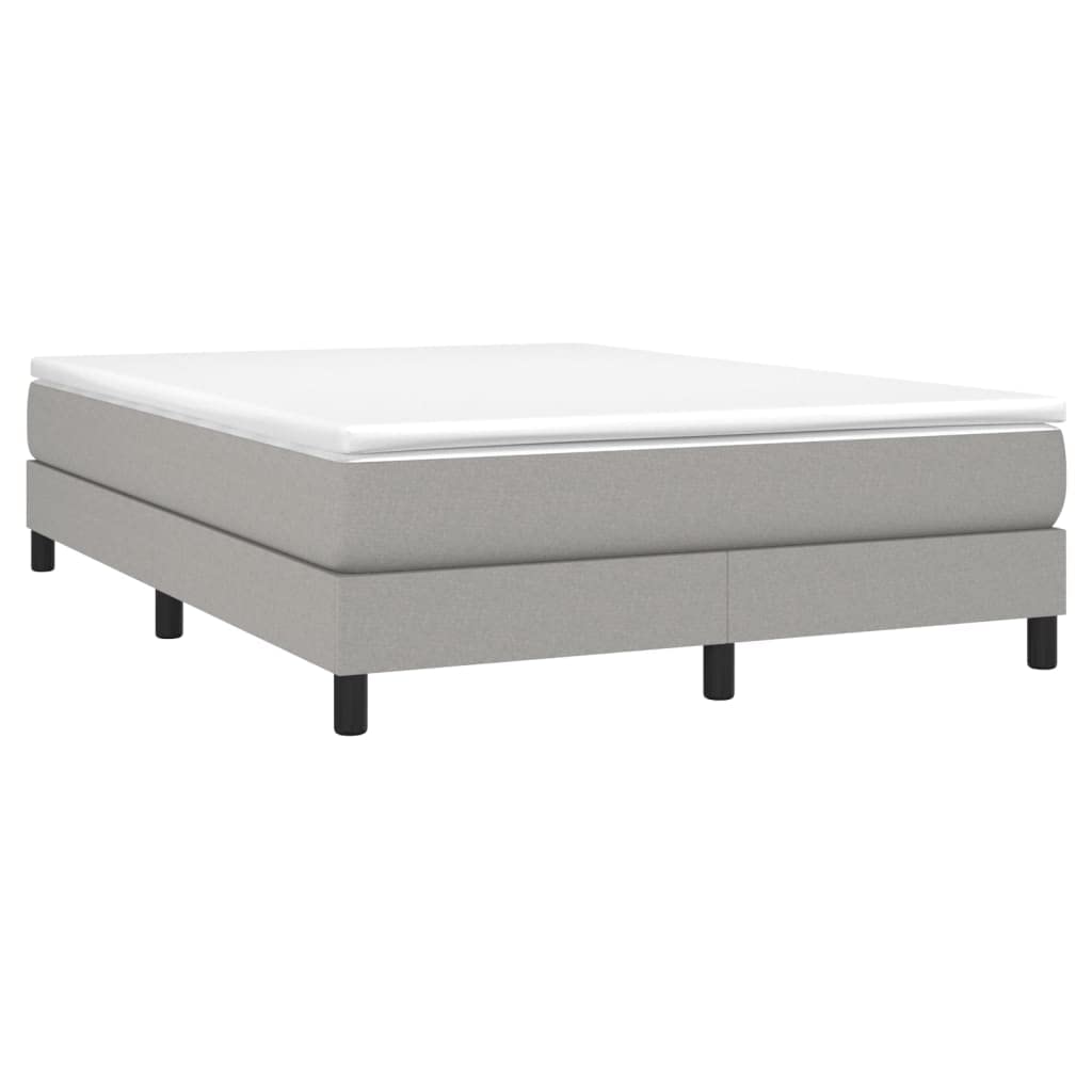 Vidaxl Fabric Queen Box Spring Bed Frame 59.8&quot;X79.9&quot; In Light Gray, Modern Design, Durable Plywood And Engineered Wood Construction