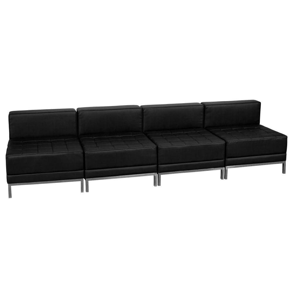 Flash Furniture HERCULES Imagination Series Black LeatherSoft Lounge Set, 4 Pieces