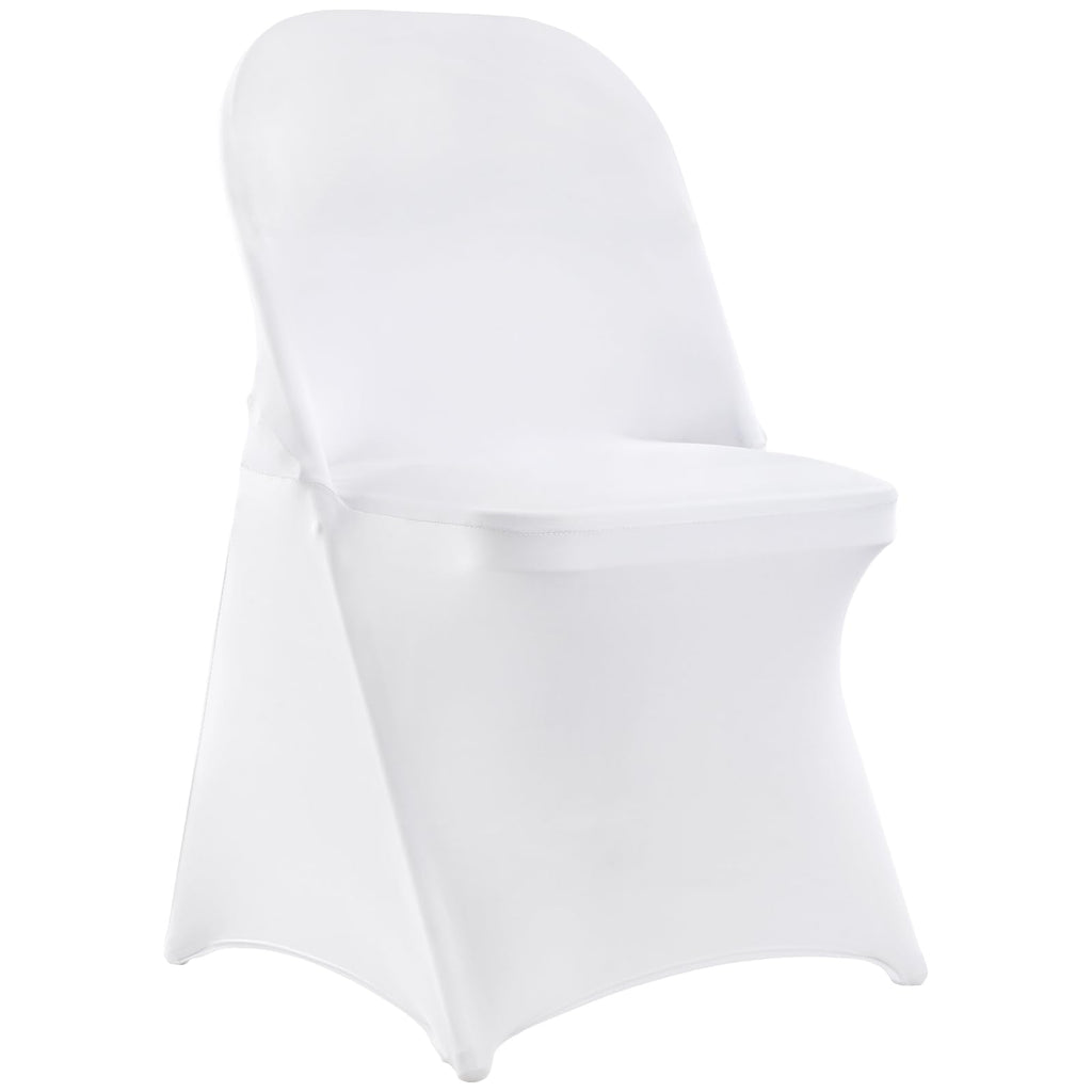 VEVOR White Stretch Spandex Chair Covers - 30 PCS, Folding Kitchen Chairs Cover, Universal Washable Slipcovers Protector, Remova