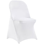 VEVOR White Stretch Spandex Chair Covers - 30 PCS, Folding Kitchen Chairs Cover, Universal Washable Slipcovers Protector, Remova