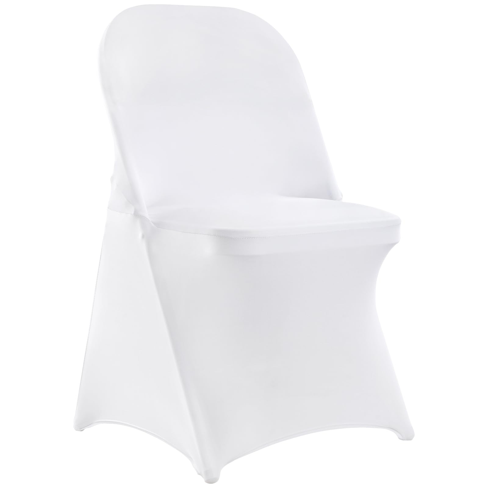 VEVOR White Stretch Spandex Chair Covers - 12 PCS, Folding Kitchen Chairs Cover, Universal Washable Slipcovers Protector, Remova