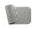 PRANIJ Anti Slip Rectangle PVC Bathroom Mat with Suction Cup Drain Hole  36 x 70cm (Grey)