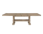 Steve Silver Furniture Napa Rectangular Dining Table, 72"-90"-108" Table w/Two-18 Leaves, Transitional Design, Seats 10, Twin Pedestal Base, Dining Room/Kitchen, 42" D x 72" W x 30" H, Sand