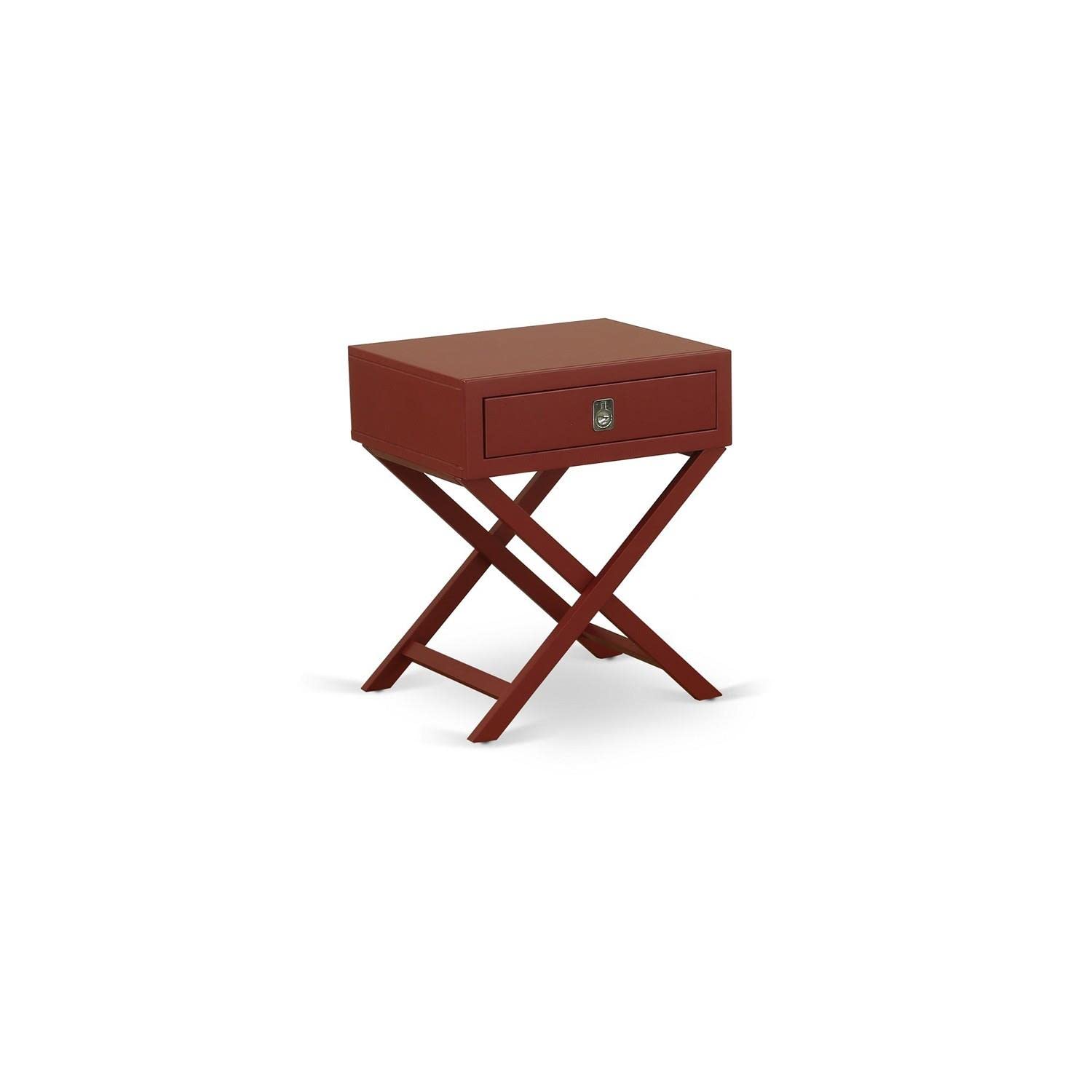 East West Furniture Hane13 One Piece Lovely Hamilton Small Rectangular Table With Drawer, 1-Pack, Burgundy Finish