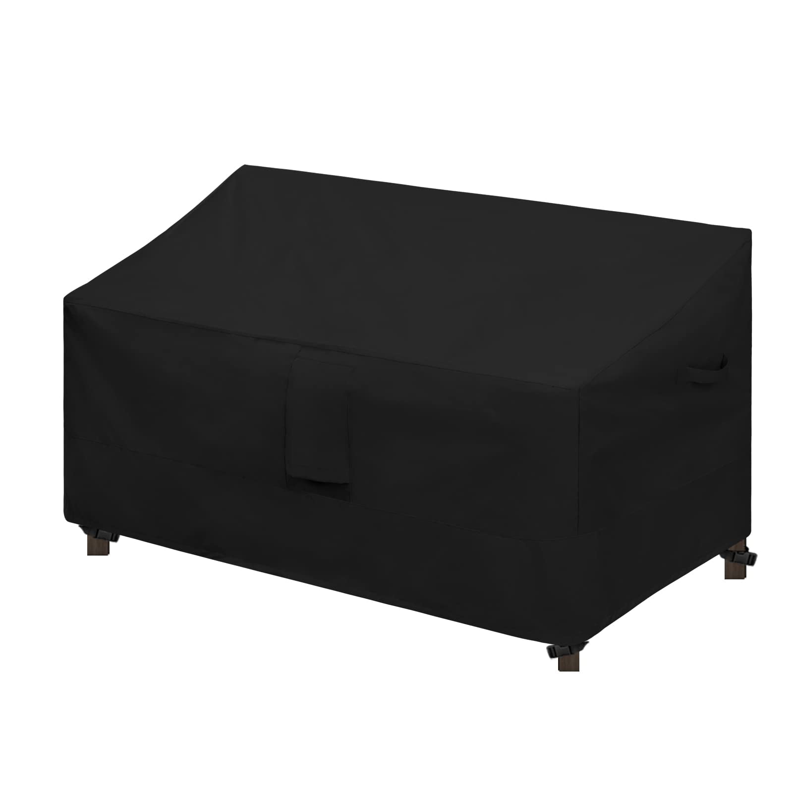 Easy-Going Waterproof Patio Sofa Cover Uv Resistant 2 Seater Outdoor Loveseat Cover Weatherproof Lawn Patio Furniture Cover With Tape Sealed Seam (58Wx32.5Dx31H Inch, Black)