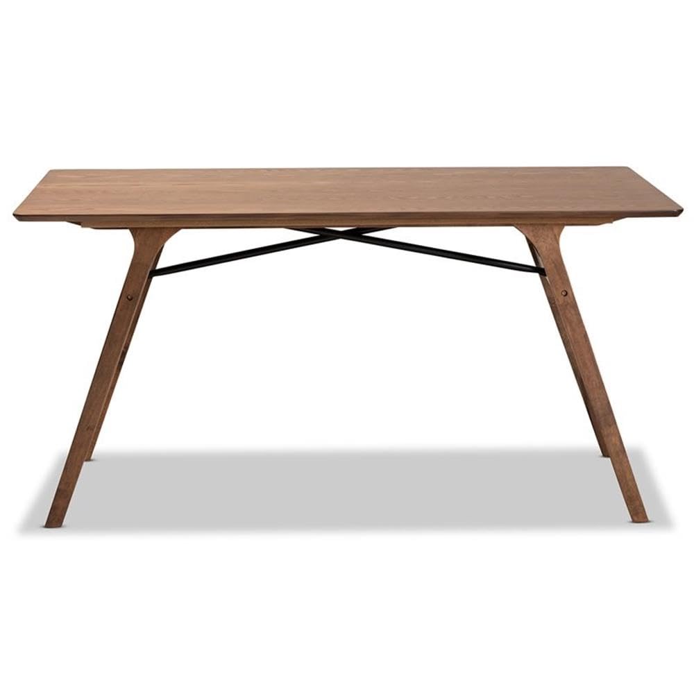 Baxton Studio Saxton Mid-Century Modern Transitional Walnut Brown Finished Wood Dining Table