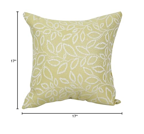 Blazing Needles Square Polyester Jacquard Throw Pillows, 17", Florian Pineap 4 Count