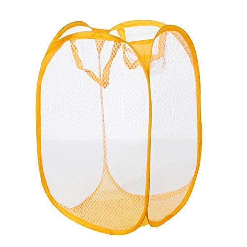 Kolar Nylon Mesh Laundry Basket|Laundry Bag Foldable|Easy to Carry Handle for Home, Dorms & Hostel (Multicolor)