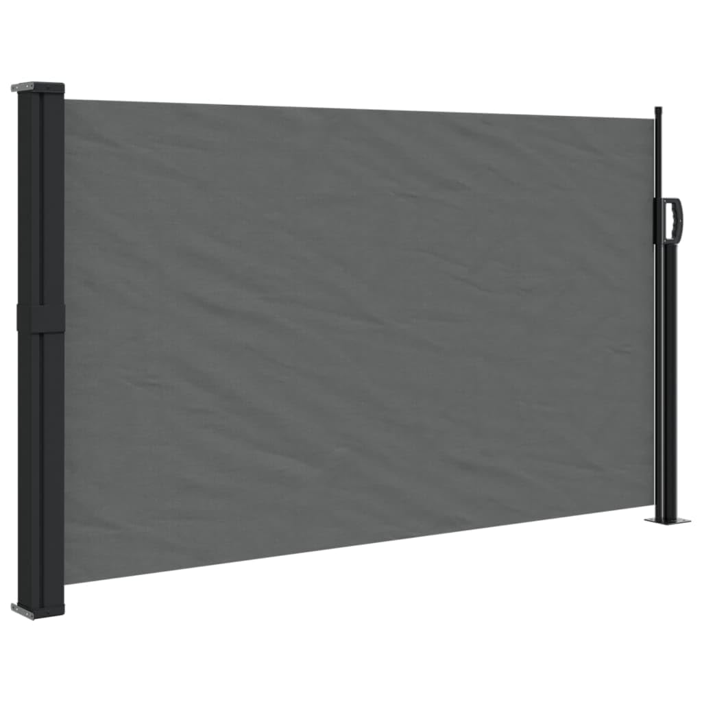 vidaXL Retractable Side Awning Sun Shade Privacy Screen Anthracite 86.6"x118.1" - UV & Water Resistant - Polyester with PU Coating - Ideal for Balcony/Terrace/Patio