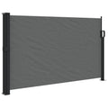 vidaXL Retractable Side Awning Sun Shade Privacy Screen Anthracite 70.9"x118.1" Polyester with PU Coating for Balcony, Terrace, Garden, Porch, Office, Clinic
