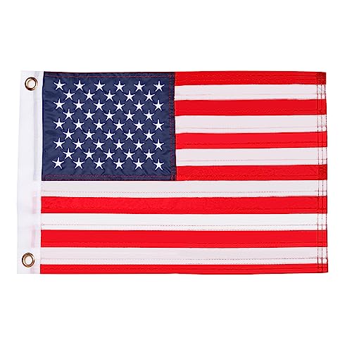 American Flag 12.5' X 18' Small American Flag Usa Marine American Flag Boat Flag With Embroidered Stars Flags For Boats,4Th Of