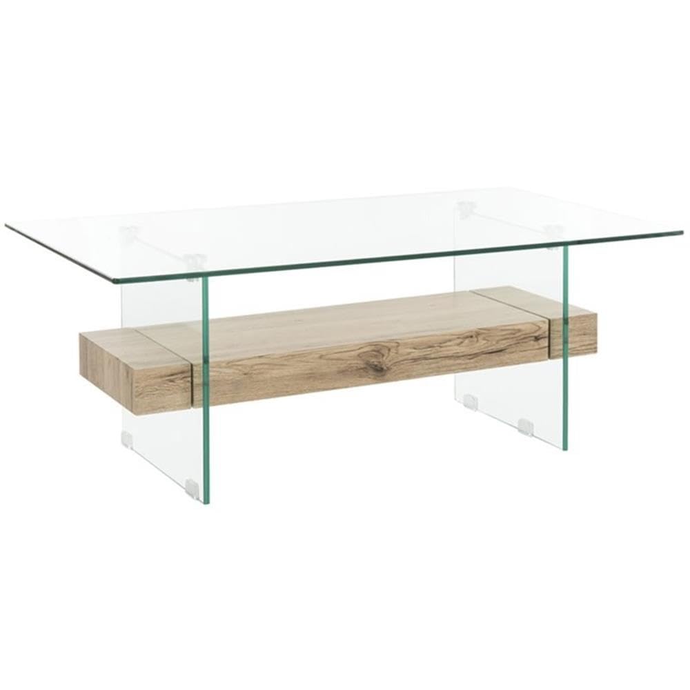 Safavieh Home Kayley Natural And Glass Coffee Table