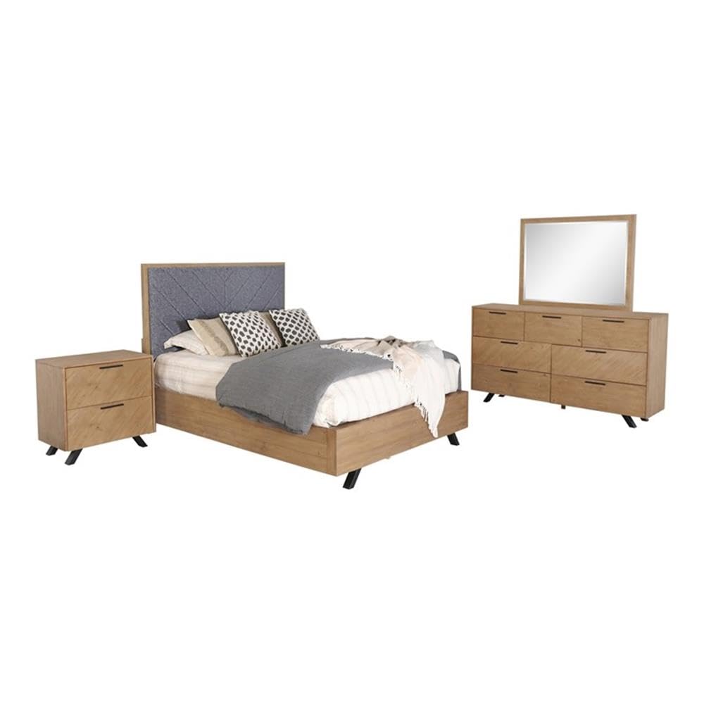 Coaster Taylor Queen Bed 4-Piece Set, Light Honey Brown