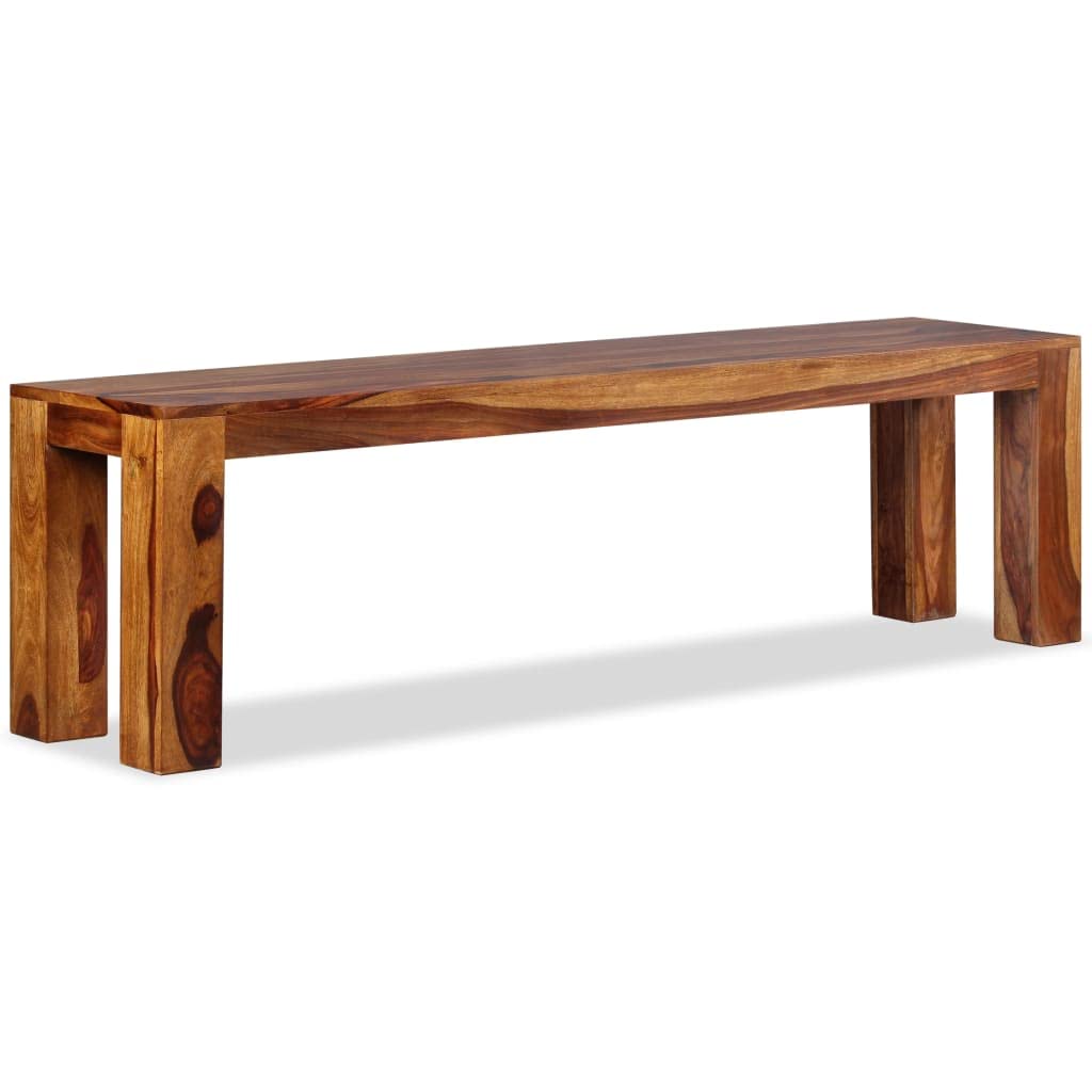 vidaXL Solid Sheesham Wood Bench with Honey Finish, Stylish Wooden Seat with Robust Construction, Easy Assembly, 63&quot;x13.8&quot;x17.7&quot;, Perfect for Modern and Industrial D?or