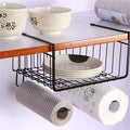 Go Hooked Under Shelf Storage Basket, Under Cabinet Hanging Basket Organizer With Tissue Holder,Under Cabinet Storage Shelf Wire