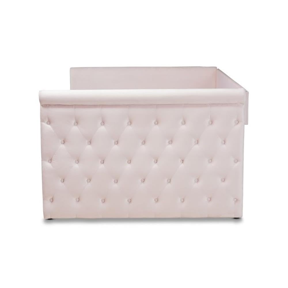 Baxton Studio Amaya Modern and Contemporary Fabric Upholstered Full Size Daybed with Trundle