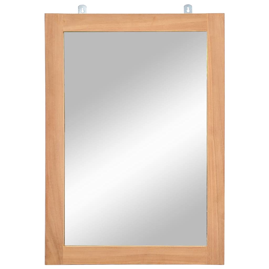 Vidaxl Solid Teak Wood Wall Mirror Makeup Wall-Mounted Hallway Entryway Wooden Living Dressing Room Bathroom Bedroom Home Furniture