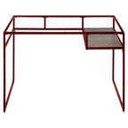 Acme Yasin Glass Rectangle Top 1-Shelf Writing Desk in Red and Clear