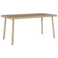 vidaXL Garden Coffee Table Beige PE rattan, powdercoated steel