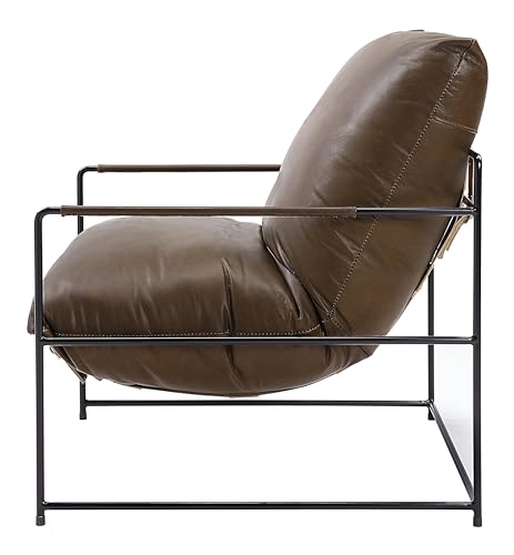Acme Furniture Saturn Leather Metal Frame Accent Chair Cushion