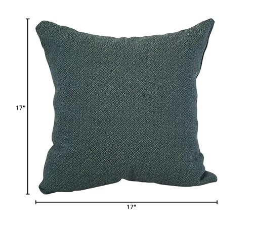 Blazing Needles Square Polyester Jacquard Throw Pillows, 17", Hazeltsb Bluegr 2 Count
