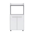 Kitchen Cart 49&Quot; H, 2 Door Cabinet, 1 Open Shelf, 2 Interior Shelves, White