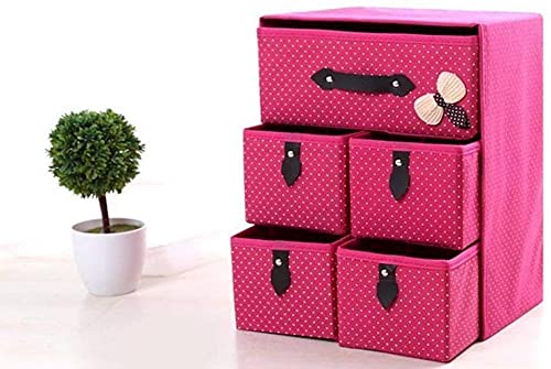 Sajag Foldable 5 Drawer 3 Layer Units Fabric Cabinet Closet Storage Organizer, MultiColour Closet Storage Organizer