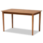 Baxton Studio Dorina Mid-Century Modern Gravel Fabric Upholstered and Walnut Brown Finished Wood 5-Piece Dining Set