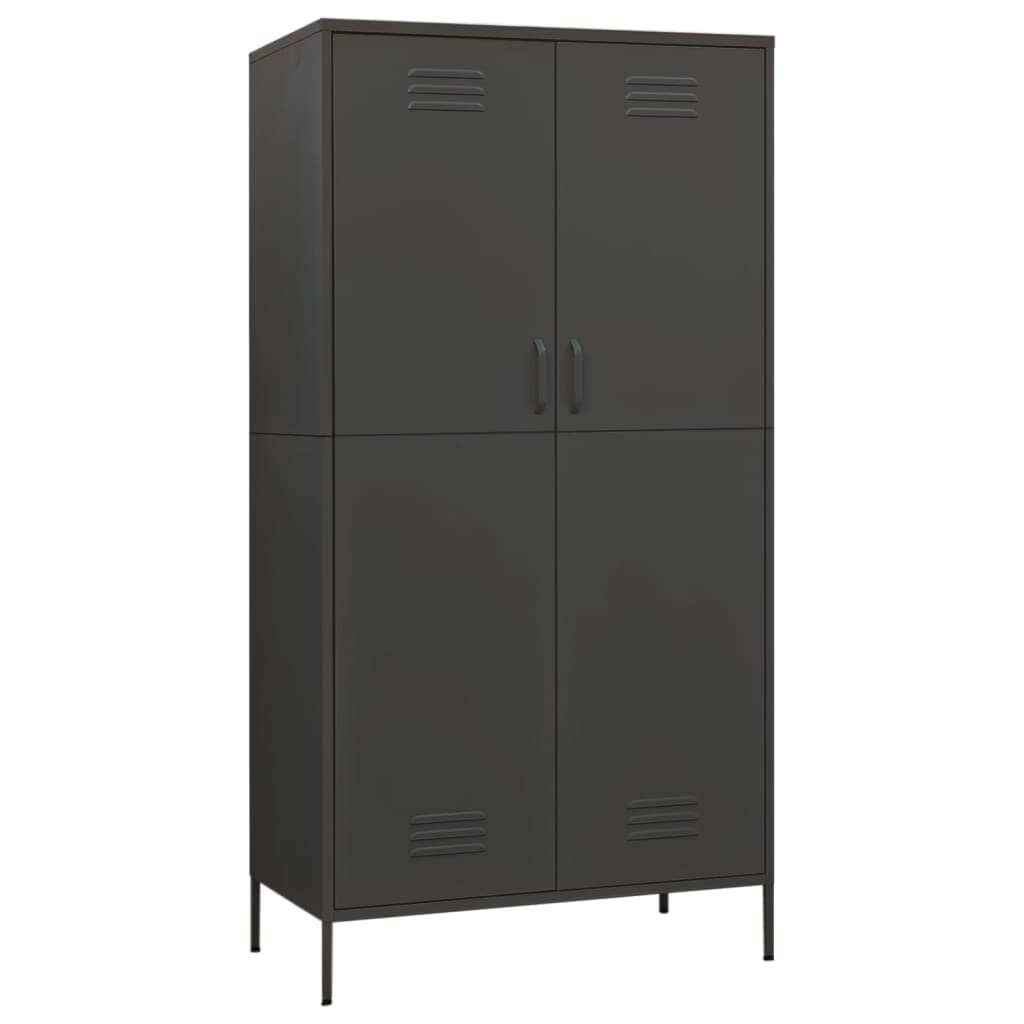 vidaXL Wardrobe Anthracite 35.4&quot;x19.7&quot;x70.9&quot; Steel