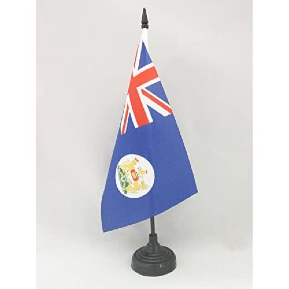 Hong Kong Old Table Flag 5' X 8' - Former Hong Konger Desk Flag 21 X 14 Cm - Black Plastic Stick And Base - Az Flag