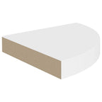 vidaXL Floating Corner Shelves, 2 pcs, Display-Worthy White 9.8"x9.8"x1.5", Durable Honeycomb MDF & Metal, Invisible Mounting