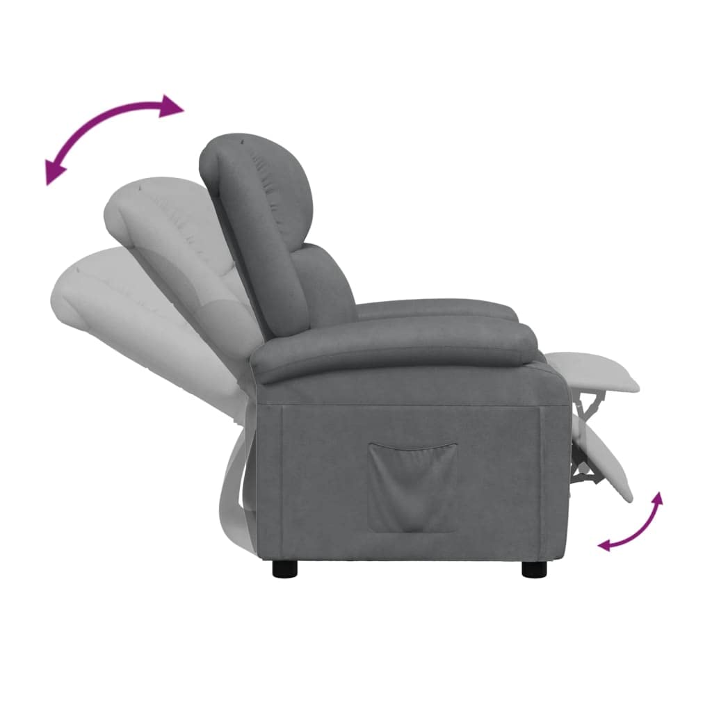 vidaXL Stylish Modern Recliner Chair - Anthracite Faux Leather - Foam Filled for High Comfort - Robust Metal & Polyurethane Blend - Perfect Relaxation Furniture