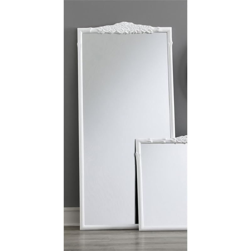 Coaster Sylvie Floor Mirror, White High Gloss