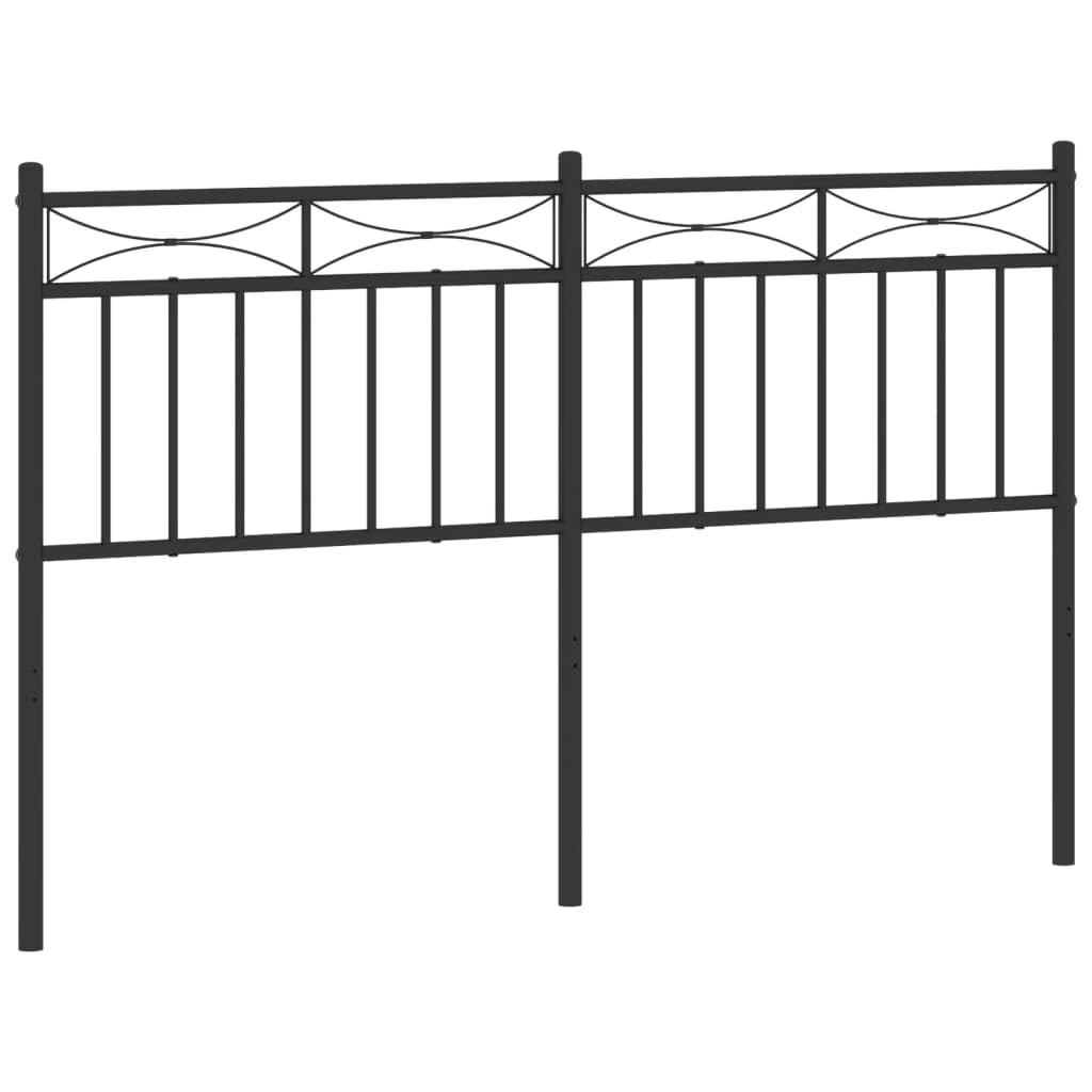 vidaXL Metal Headboard - Stylish Classic Black Design, Robust Powder-Coated Steel, Excellent Back Support, Easy-Assembly