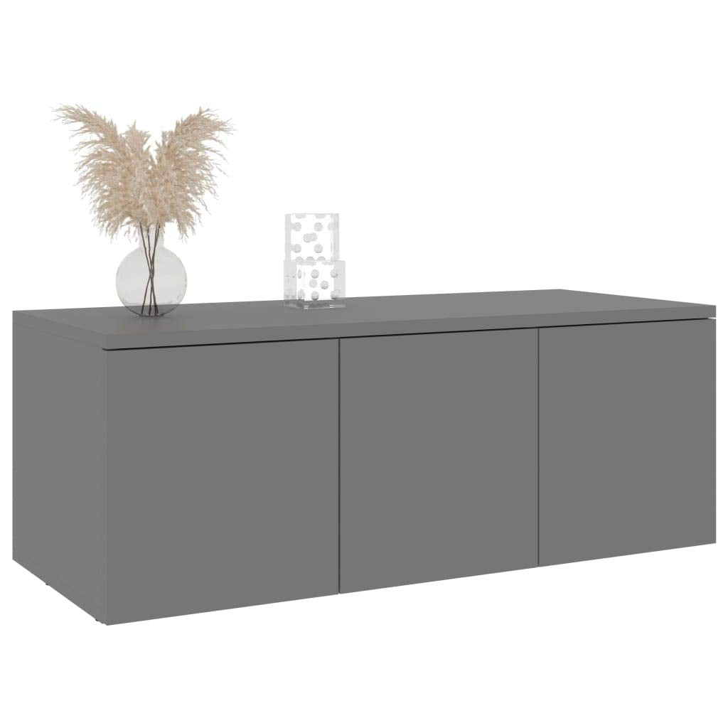 vidaXL TV Stand, TV Stand for Living Room, Sideboard with Drawer, TV Console Media Unit Cupboard, Scandinavian Style, Gray Engineered Wood