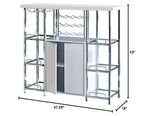 Coaster Home Furnishings Gallimore 2-Door Bar Cabinet with Glass Shelf High Glossy White and Chrome