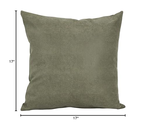 Blazing Needles 17-Inch Faux Leather Throw Pillow, Sage Green 2 Count