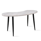 Steve Silver Kinsley Desk - White Marble Veneer Top, 60"x27.5"x30.625", MDF & Iron Construction