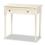 Baxton Studio Mahler Classic and Traditional White Finished Wood 1-Drawer Console Table
