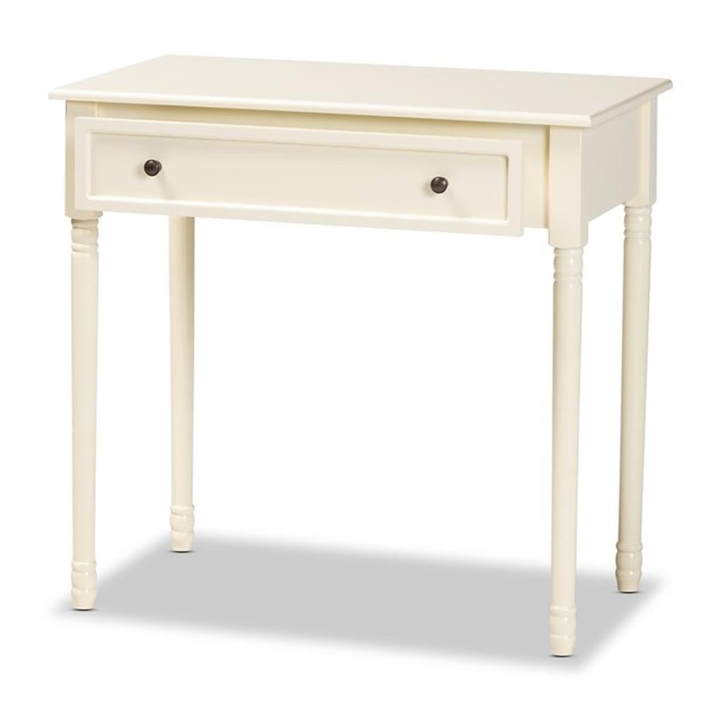 Baxton Studio Mahler Classic and Traditional White Finished Wood 1-Drawer Console Table