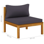 vidaXL Solid Acacia Wood Patio Lounge Set 9 Piece with Cushion Outdoor Garden Terrace Wooden Modular Sofa Seating Seat Sitting Chair Furniture