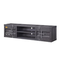 Acme Cargo 2-Door Metal Frame TV Stand with Shelves in Gunmetal