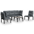 vidaXL Patio Lounge Set 6 Piece, Outdoor Patio Furniture with Coffee Table, Sectional Sofa Set for Garden, Modern Style, Black a