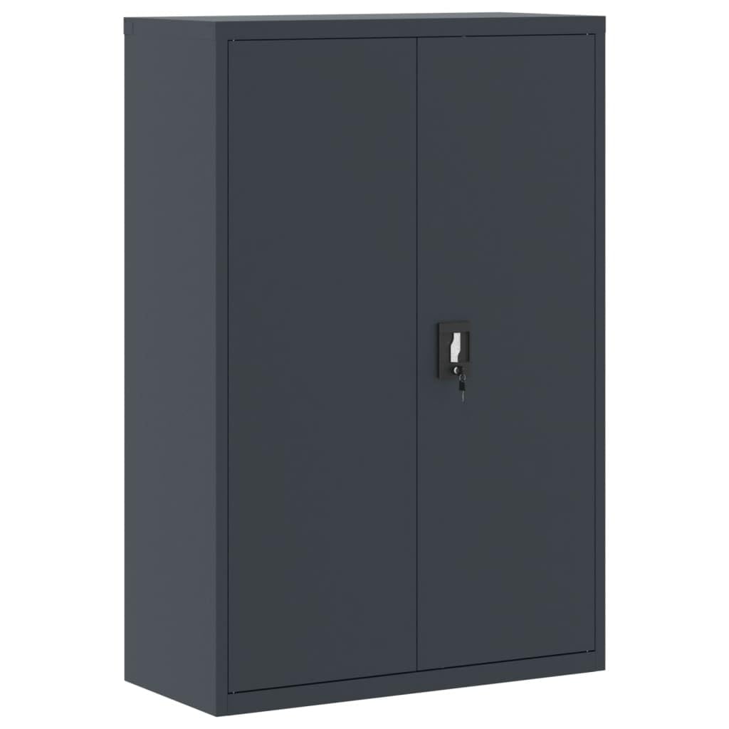 vidaXL Anthracite File Cabinet - Industrial Style, Steel Material, Large Storage Space with Adjustable Shelves, Lockable System for Office