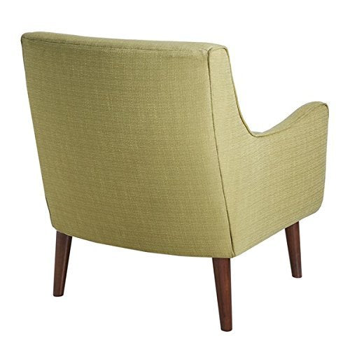Madison Park Oxford Accent Chairs - Hardwood, Faux Linen Living Room Chairs - Olive Green, Mid Centruy Classic Style Living Room Sofa Furniture - 1 Piece Cushion Seat Bedroom Chairs Seats