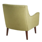 Madison Park Oxford Accent Chairs - Hardwood, Faux Linen Living Room Chairs - Olive Green, Mid Centruy Classic Style Living Room Sofa Furniture - 1 Piece Cushion Seat Bedroom Chairs Seats