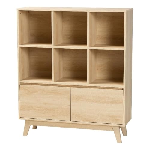 Baxton Studio Danina Japandi Oak Brown Finished Wood Bookshelf