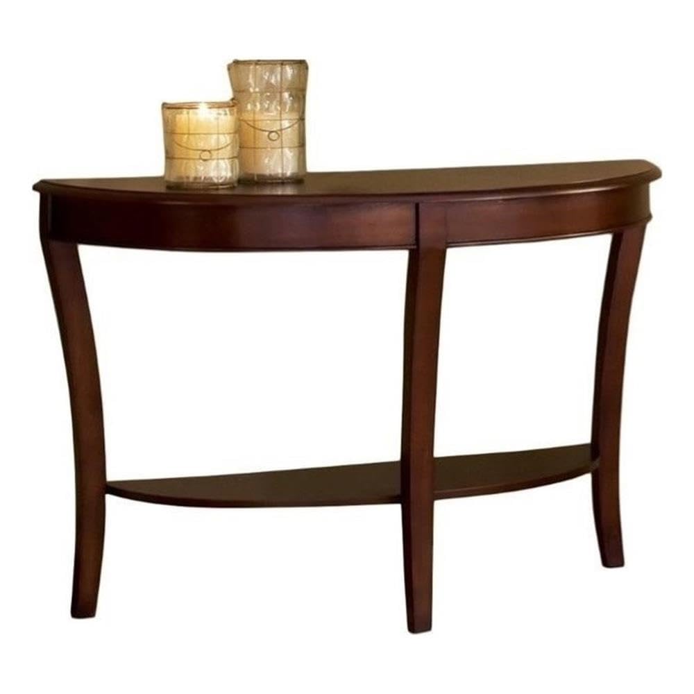 Steve Silver Company Traditional Troy Sofa Table, Bentwood Aprons, Flared Legs, Rounded Tops, Storage Shelf, Console Table, 45&quot; W X 18&quot; D X 30&quot; H, Brown