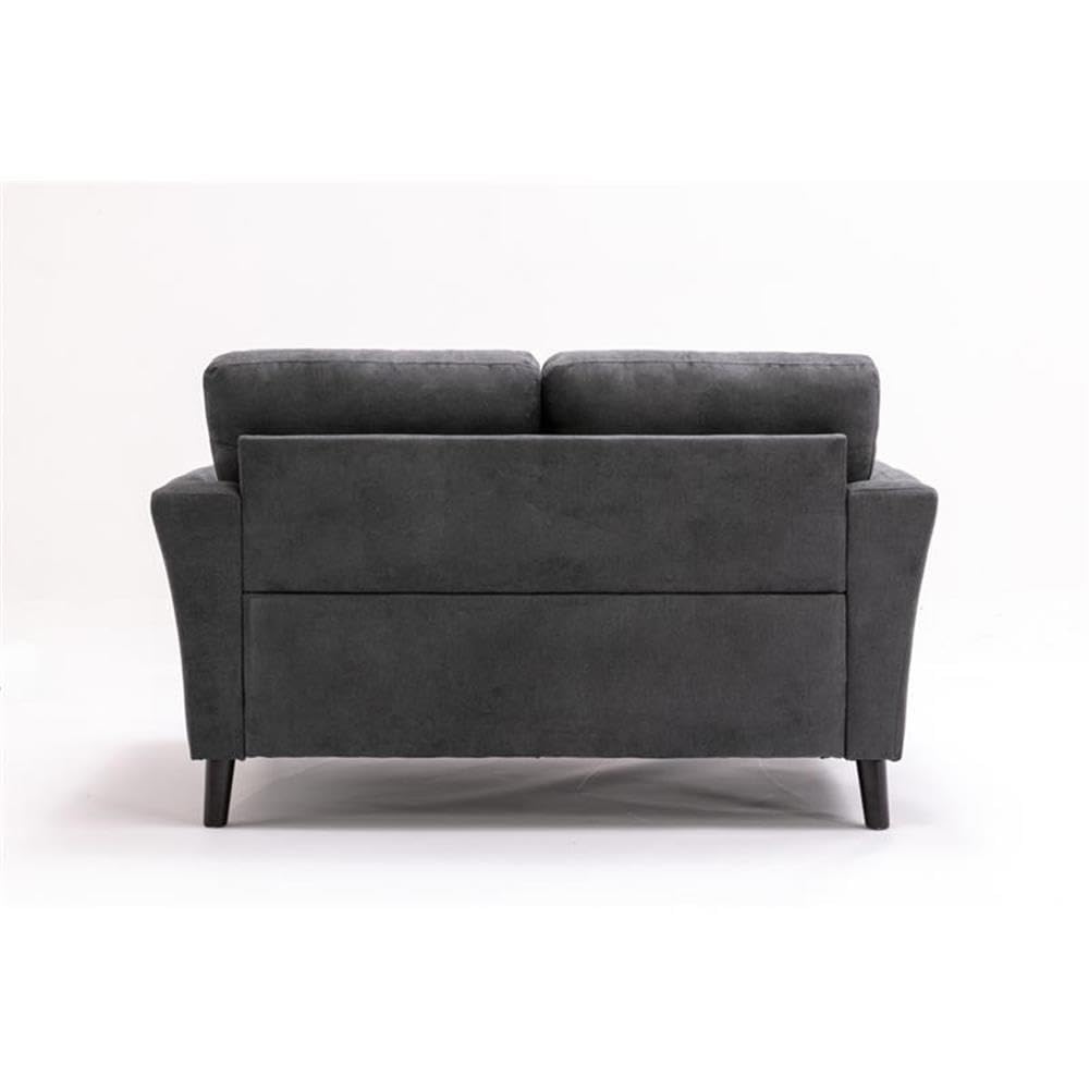 Lilola Home Damian Gray Velvet Fabric Loveseat